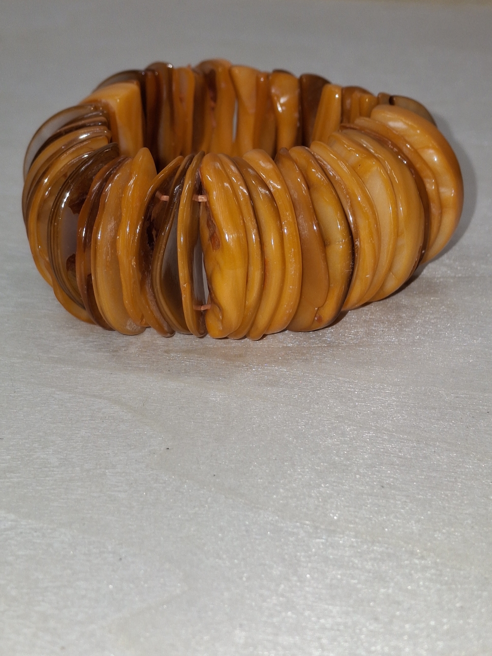 Amber-Tone Stretch Disc Hair Tie Bracelet - Women Accessories